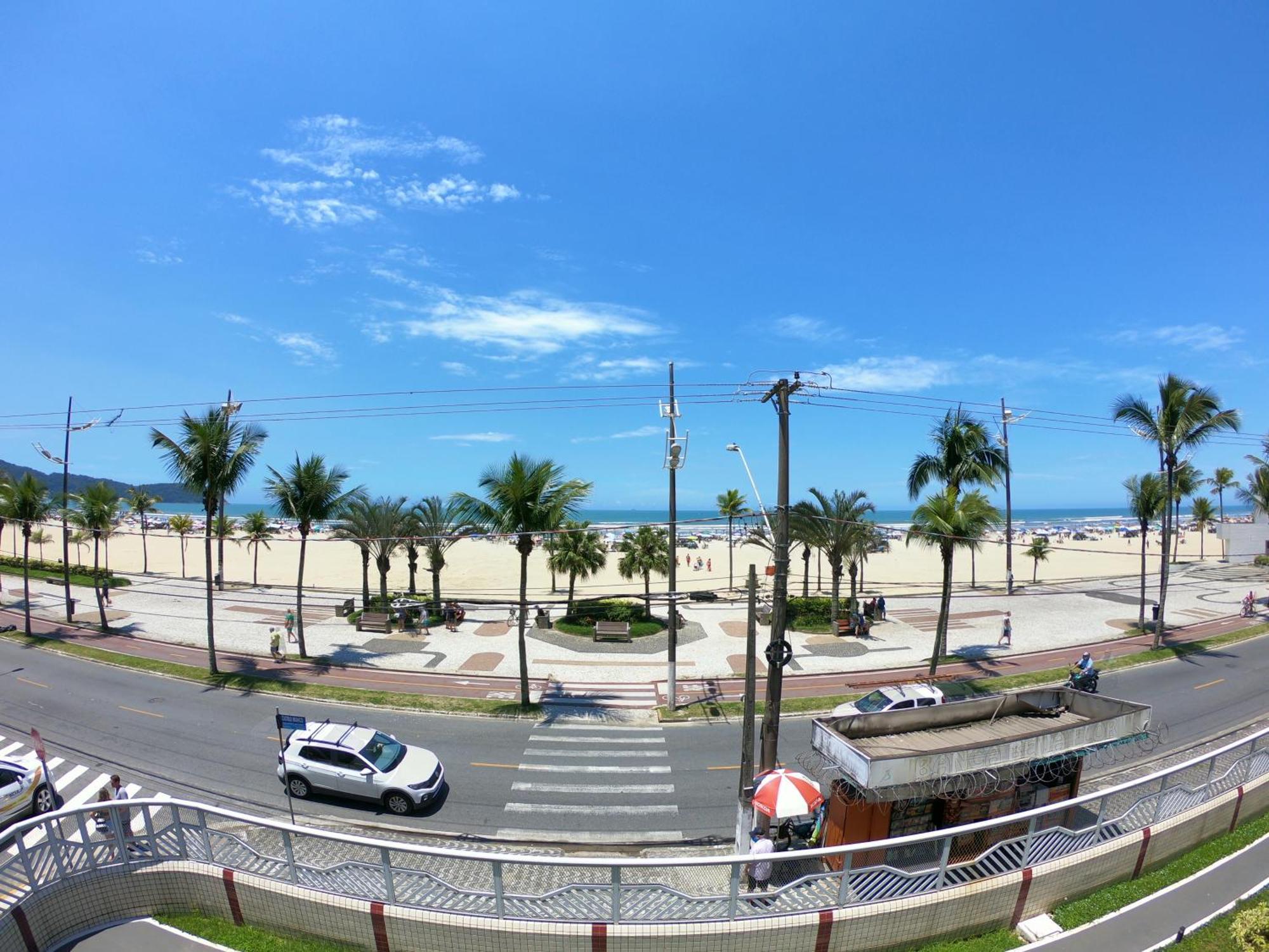 Apartamento com vista para o mar -Guilhermina Praia Grande  Bagian luar foto